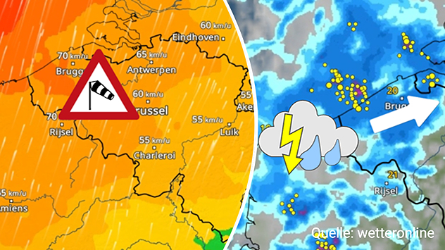 Woensdag wordt een onstuimige dag. De WeerRadar en WindRadar tonen stevige buien en veel wind.