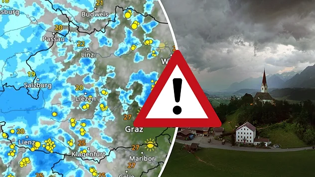 Vor allem in den östlichen Landesteilen drohen am Mittwoch heftige Gewitter mit Unwetterpotenzial