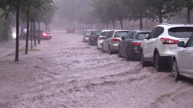 Wassermassen in Blankenburg im Harz
