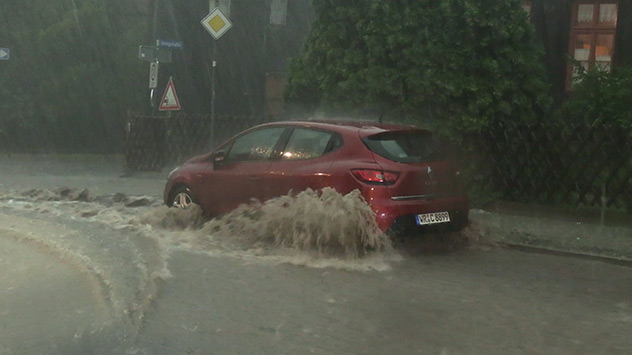 Wassermassen in Blankenburg im Harz
