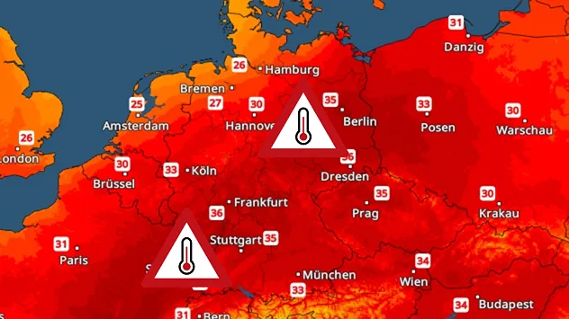 Große Hitze morgen im Osten und Süden.