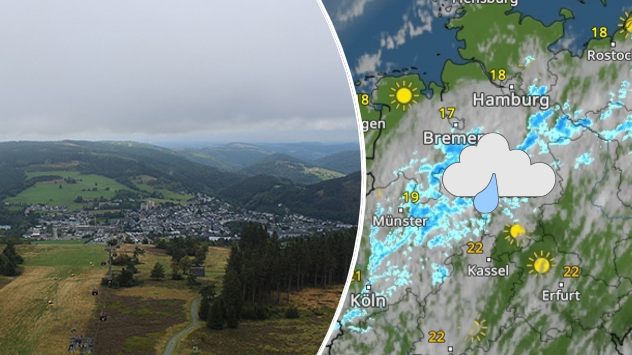 Webcam-Bild aus dem Sauerland und WetterRadar