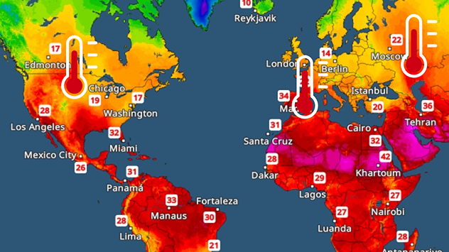 Temperature Radar for the Northern Hemisphere