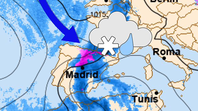 La lluvia se generalizará y volverán a aparecer nevadas en zonas de la mitad norte.