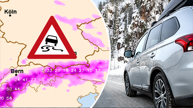 Glättegefahr auf den Alpenstraßen