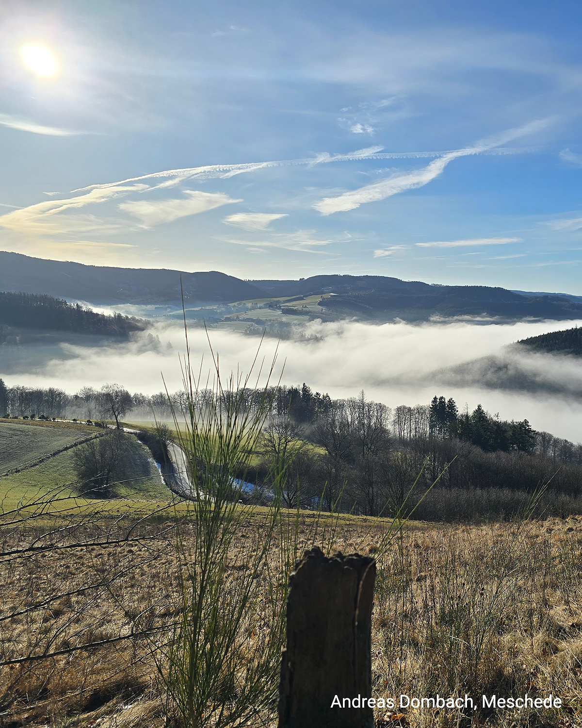 Landschaft bei Meschede im Sauerland bei Sonnenschein