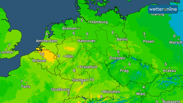 TemperaturRadar: So mild wird es heute Nachmittag.
