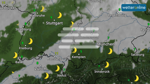 Das WetterRadar zeigt dichten Nebel am Dienstagmorgen. 