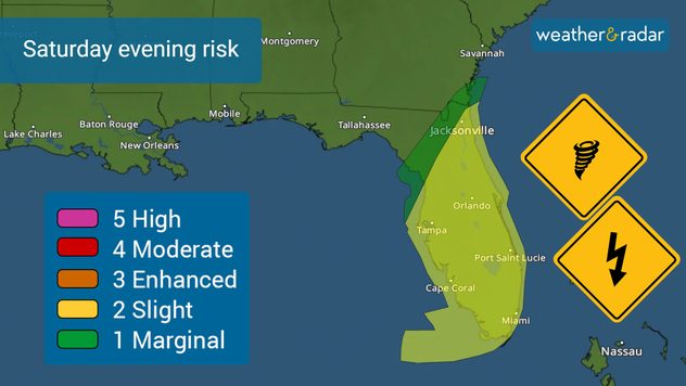 Saturday's severe storm threat over Florida includes flooding, damaging winds and tornadoes, lasting through early Sunday morning.