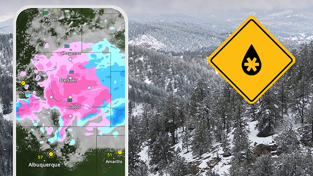 A winter storm will impact the Rockies today and tomorrow.