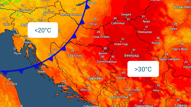 Temperaturni kontrast na Balkanu