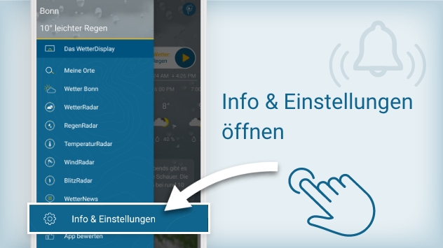 Info und Einstellungen öffnen