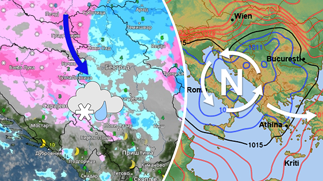 Ciklon, padavine, zahlađenje