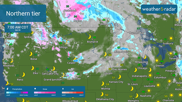 Northern tier activity as seen on the WeatherRadar.