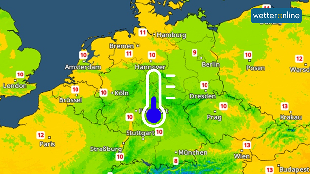 TemperaturRadar zeigt Höchstwerte von nur 10 Grad am Sonntag TemperaturRadar zeigt Höchstwerte von nur 10 Grad am Sonntag