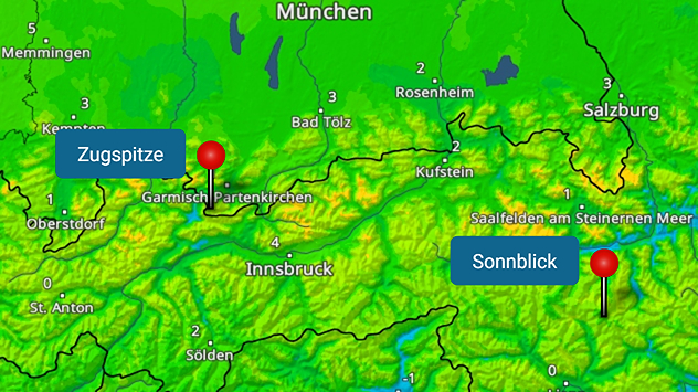 TemperaturRadar für die Alpen