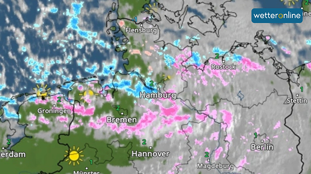 In unserem WetterRadar kann man diese gut verfolgen und sehen, wo und wann man besser nicht ohne Schirm aus dem Haus gehen sollte. Das Schauermuster erinnert im WetterRadar an einen Streuselkuchen. Abends klart es dann wieder häufiger auf.