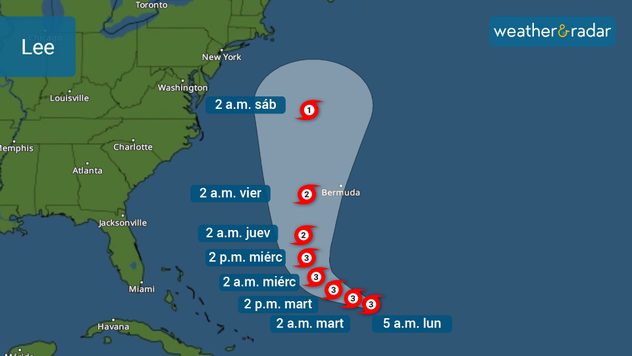 Trayectoria emitida por el CNH el lunes por la mañana. 