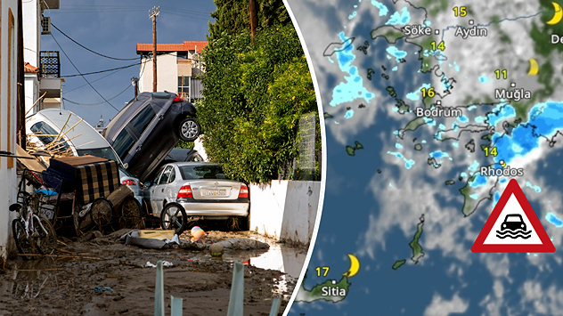 Schwere Unwetter auf Rhodos