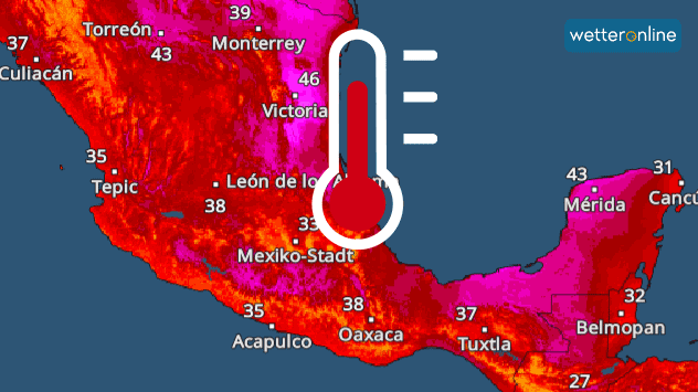 TemperaturRadar zeigt Hitze in Mexiko