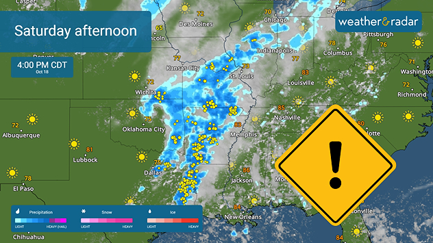 Severe weather is expected across the Mississippi Valley on Saturday.