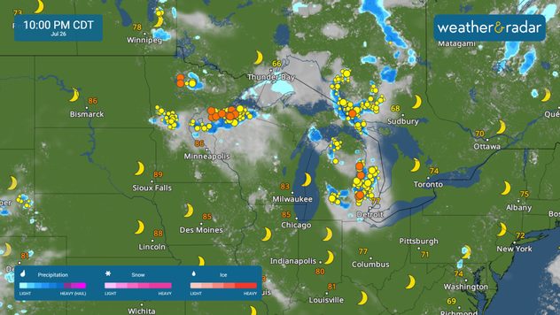 Strong storms may impact the Midwest and Great Lakes this evening.
