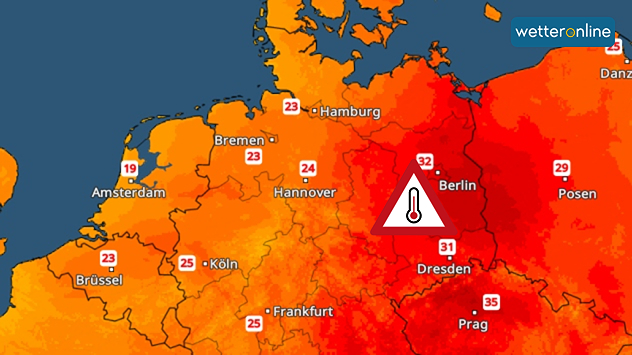 TemperaturRadar zeigt 20 bis 25 Grad im Nordwesten für Sonntag