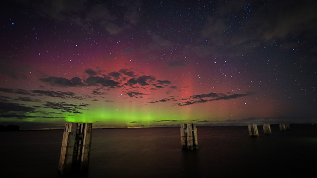 Polarlichter in Mecklenburg-Vorpommern, Deutschland