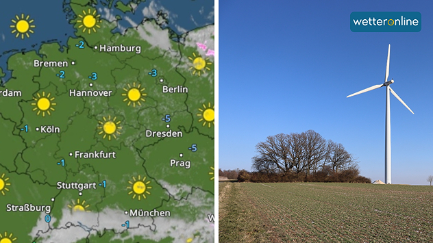 WetterRadar von Deutschland und Foto vom blauen Himmel am Montag im Hintertaunus - © Foto: Karl Eggenmüller via WetterMelder Deutschland WetterRadar von Deutschland und Foto vom blauen Himmel am Montag im Hintertaunus