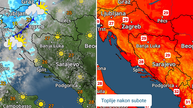 Nekima kiša. Vikend: nedjelja povoljnija