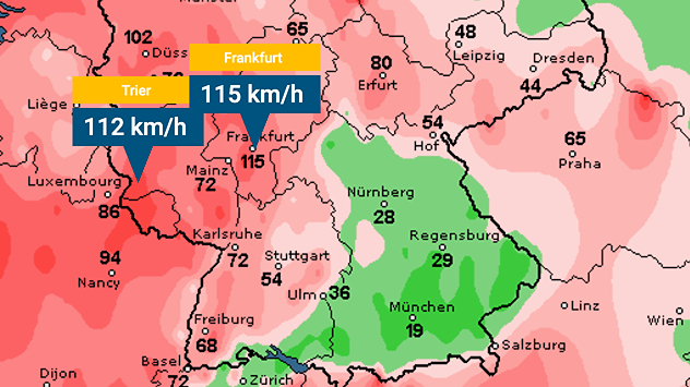 Sturmtief BERND wütet im Saarland.