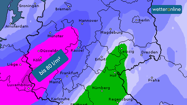Karte zeigt Regenmengen