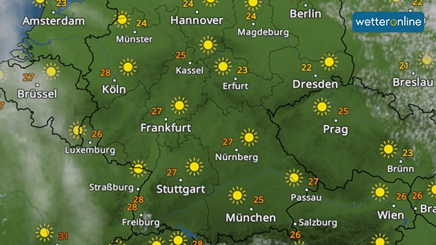 WetterRadar zeigt Sonne pur am Freitag