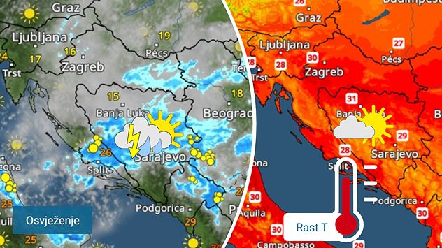Četvrtak promjenljiv, svježije na kopnu