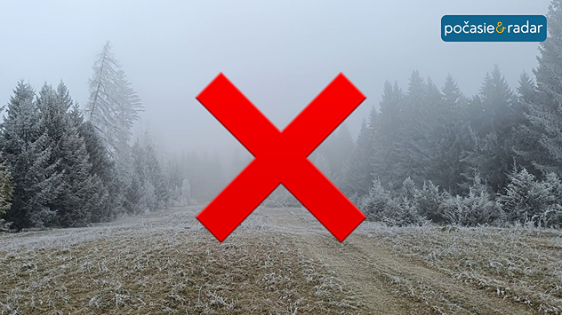 Symbol inverznej hmly, ktorá je prečiarknutá veľkým písmenom X.