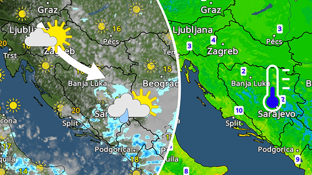 Oblaci, pa sunčanije, ali kiša je blizu