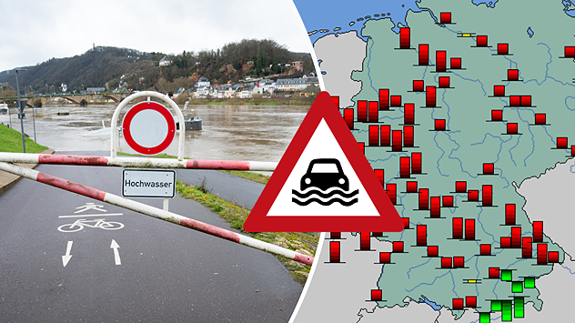 Regen und Schneeschmelze in den Bergen haben die Flusspegel in die Höhe getrieben.
