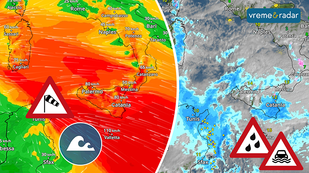 Vetrovi i padavine od ciklona
