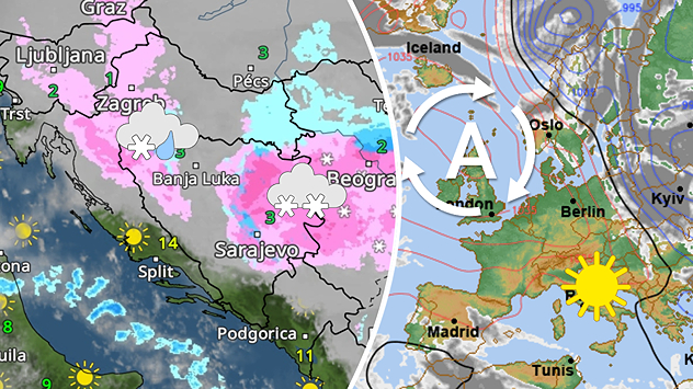 Negdje susnježica i snijeg, pa sunčano?