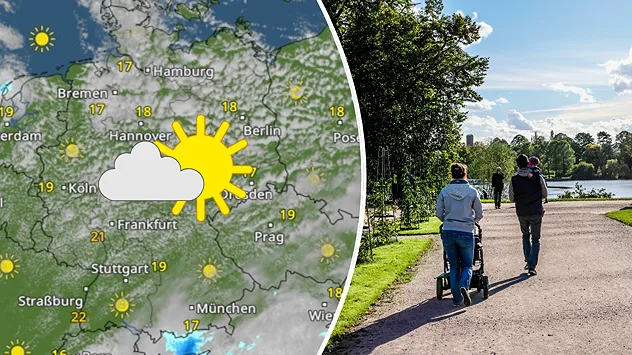 Heute zeigt sich das Wetter vielerorts freundlich. Vor allem im Südwesten könnt ihr euch auf längere sonnige Abschnitte freuen. Im Norden und Osten ziehen dagegen immer wieder dichtere Wolken durch, meist bleibt es aber trocken. Dazu wird es im Norden mit 17 bis 19 Grad eher frisch. Im Südwesten sind dagegen schon wieder 21 bis 22 Grad drin  ideales Wetter für einen Spaziergang oder Ausflug.