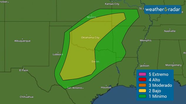 Riesgo de tormentas el jueves. 
