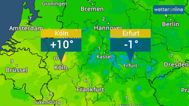 TemperaturRadar für die Nacht zum Sonntag