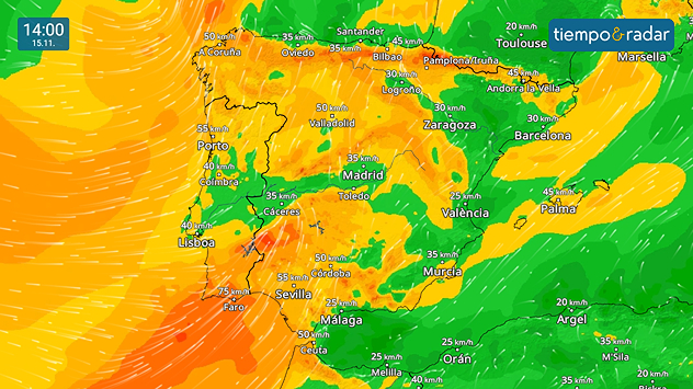El viento se reforzará este sábado con rachas intensas, especialmente en zonas montañosas y del sur. 