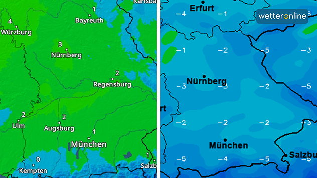Grafik mit gemessener Temperatur und gefühlter Temperatur