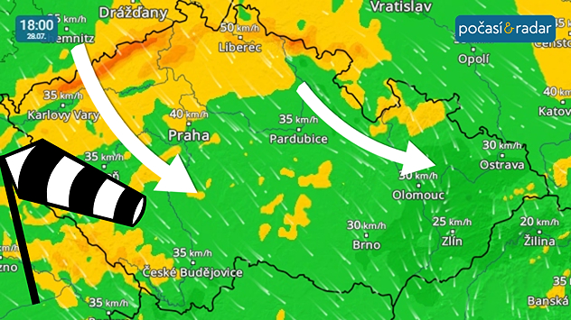 Větrný radar: V pondělí odpoledne v Česku místy významněji zesiluje severozápadní vítr. S mírným severozápadním větrem se setkáme také v úterý. V dalších dnech již vítr poněkud zeslábne a povane většinou od západu.