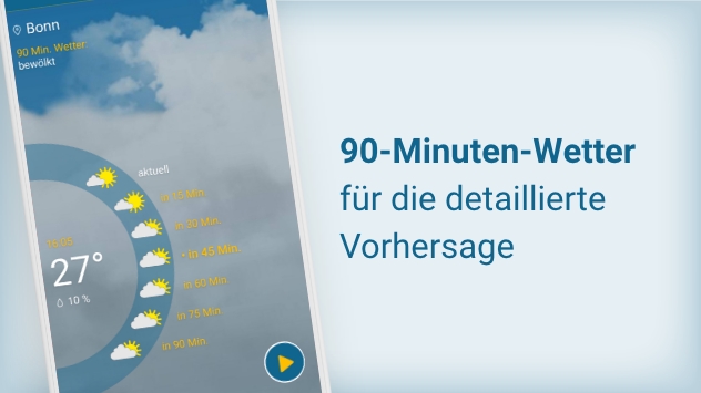 90-Minuten-Wetter für die detaillierte Vorhersage