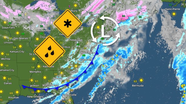 Soggy Friday for the East Coast with rain and some snow – Weather News