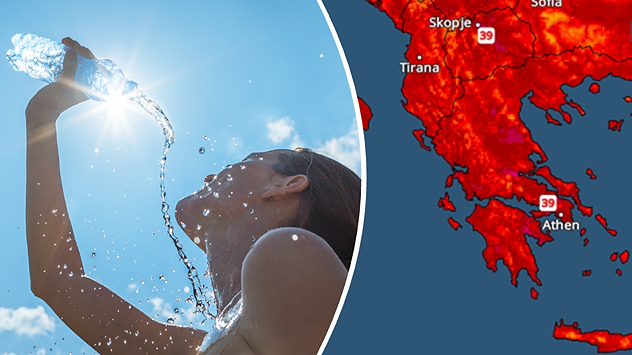 Radar della temperatura Donna con bottiglia d'acqua
