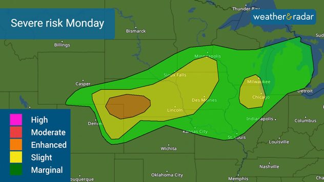 Monday's severe risk will develop mainly in the afternoon and evening hours. Have several ways of receiving weather alerts. 