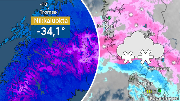 TemperaturRadar und WetterRadar für Skandinavien